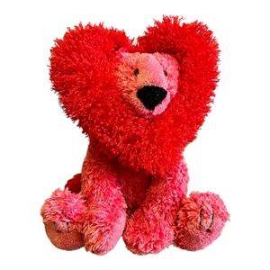Hallmark Plush Lion Valentino Red Heart Mane 12" Purrs Vibrates Stuffed Animal
